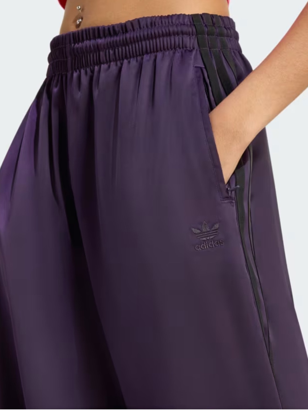 Adidas ADICOLOR SATIN WIDE LEG TRACK PANTS - Picture 5 of 14
